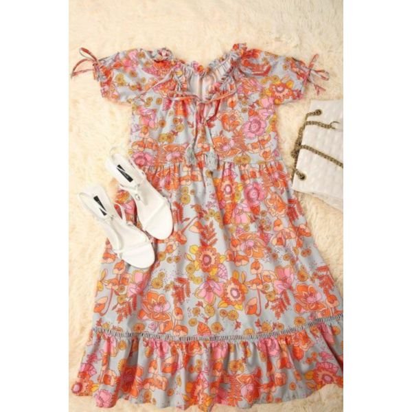 Love Child Floral Print Mini Dress