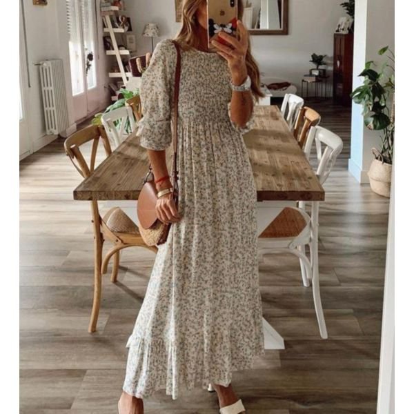 Sweet as Honey Floral Print Maxi Dress