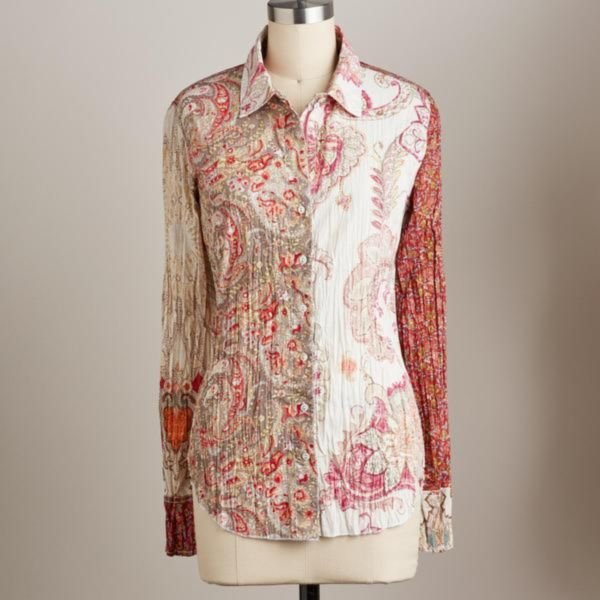 Trendy Apricot Print Long Sleeve Shirt