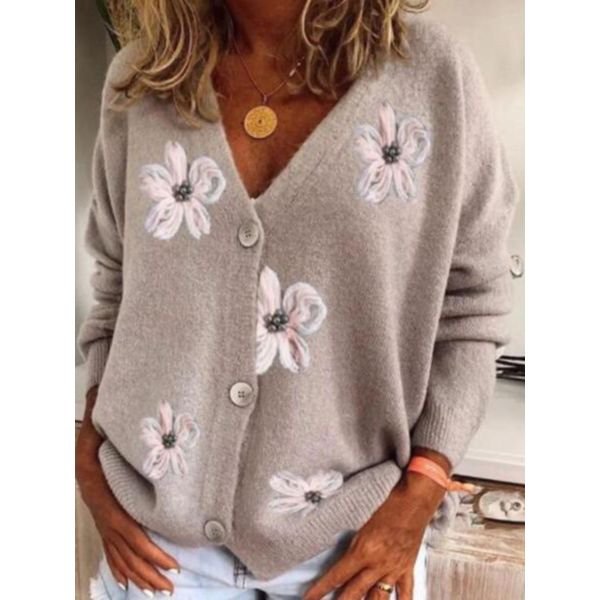 Casual Print Long Sleeve Sweater