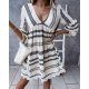 Vintage V-Neck 3/4 Sleeve Mini Dress