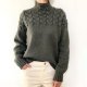 Chic Cable-Knit Detail High Neck Long Sleeve Sweater