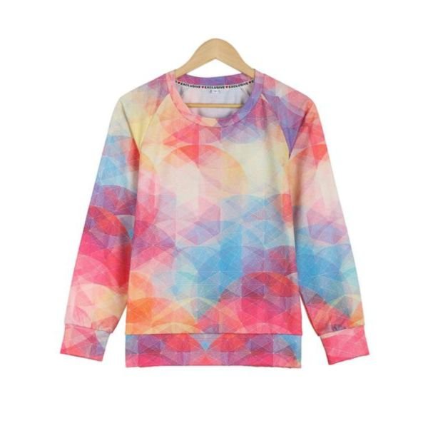 Colorful Long Sleeve Printed Sweatshirt