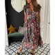 Romantic Floral Print Short Sleeve Midi Dress