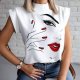 Groovy Mock Neck Cartoon Print Sleeveless Top